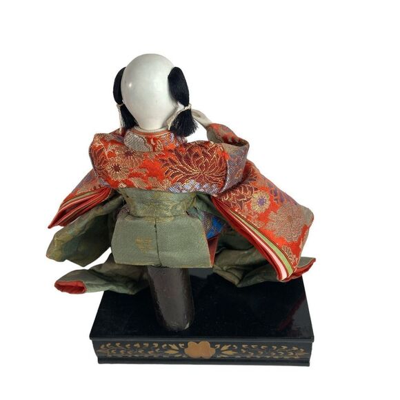3 Vtg Japanese Hina Dolls Emperor Wood Boys 2 Musicians‎ Pedestal - Picture 4 of 14